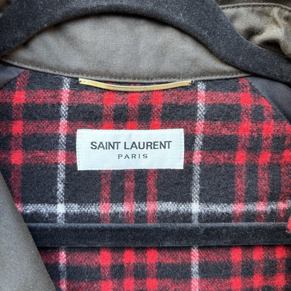 Saint Laurent Women’s Waxed Cotton Military Parka Jacket Army Green Sz 36 - Picture 5 of 12
